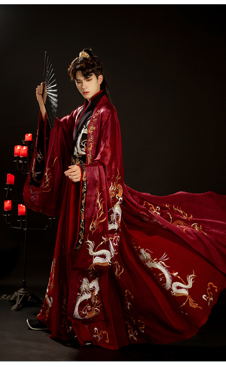【Special Custom Order】"Dragon and Phoenix Auspiciousness" Themed Wedding Attire, Traditional Hanfu Set for Men and Women 