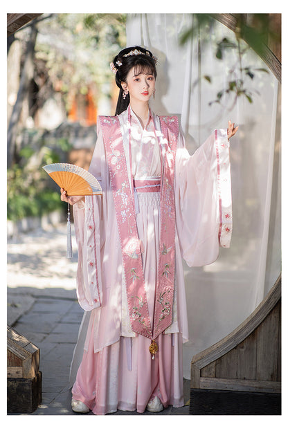 Tang Dynasty Style Elegant Modified Hanfu Ruqun (Traditional Chinese Dress) - Classic and Elegant Hanfu Top/Set 